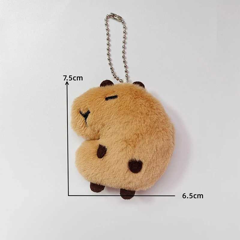 Creative soft filled animal Cybara plush doll star Squeak toy cartoon bag pendant keychain backpack car bag keychainXJ250409
