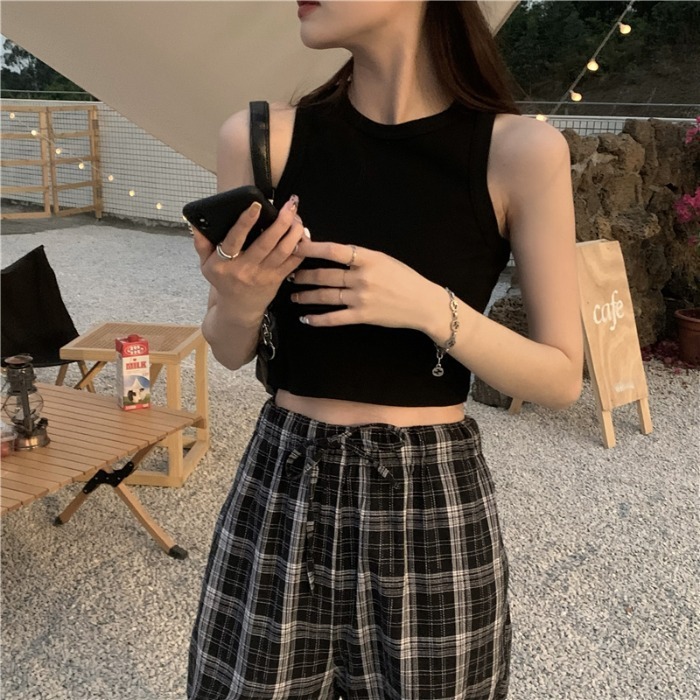 2025S Designer Women S T Shirt American Style Small Round Neck Slims Down And Exposes The Navel Short External Vest For Summer New Spicy Girl Camisole