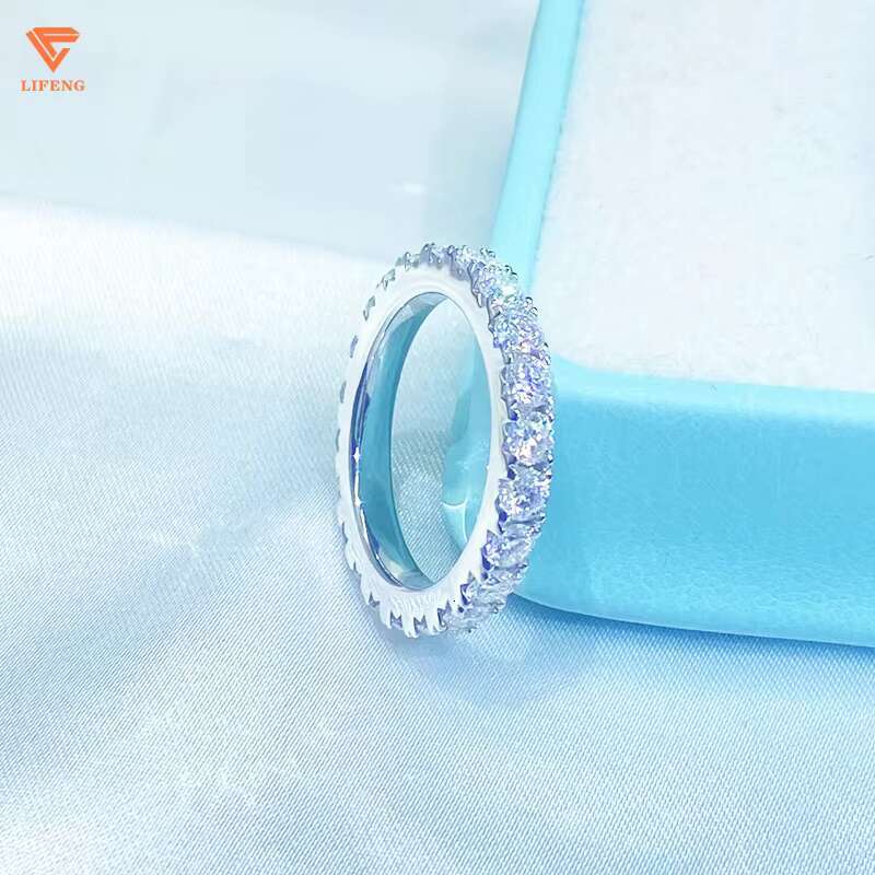 Hip Hop Jewelry Custom Designed White Color 925 Silver Finger Ring Elegant Bright Shimmering Luxury Rings Party