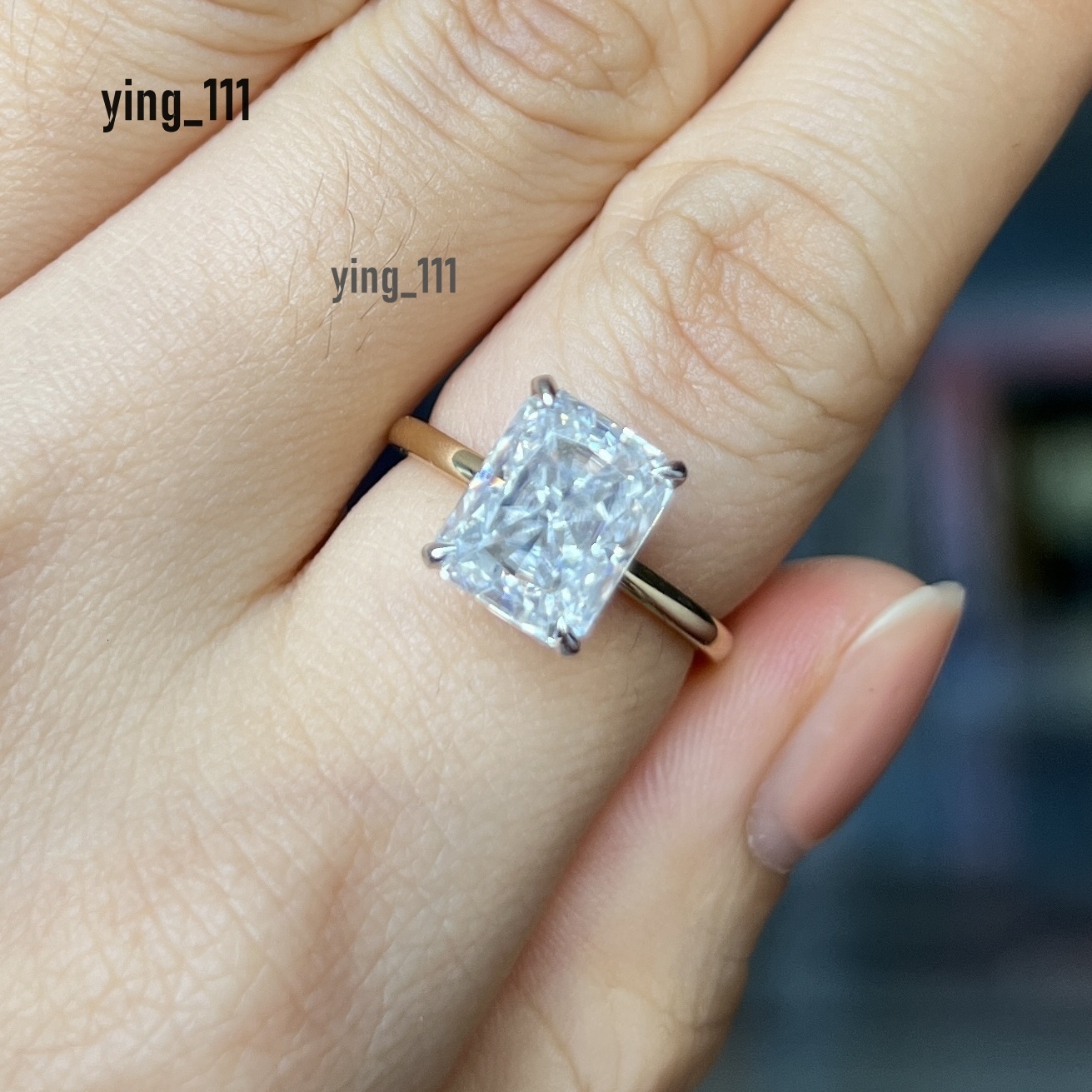 Wholesale Solitaire Rings D Color VVS1 2.0ct Radiant Cut Moissanite Jewelry Original Diamond 925 Silver Ring for Women