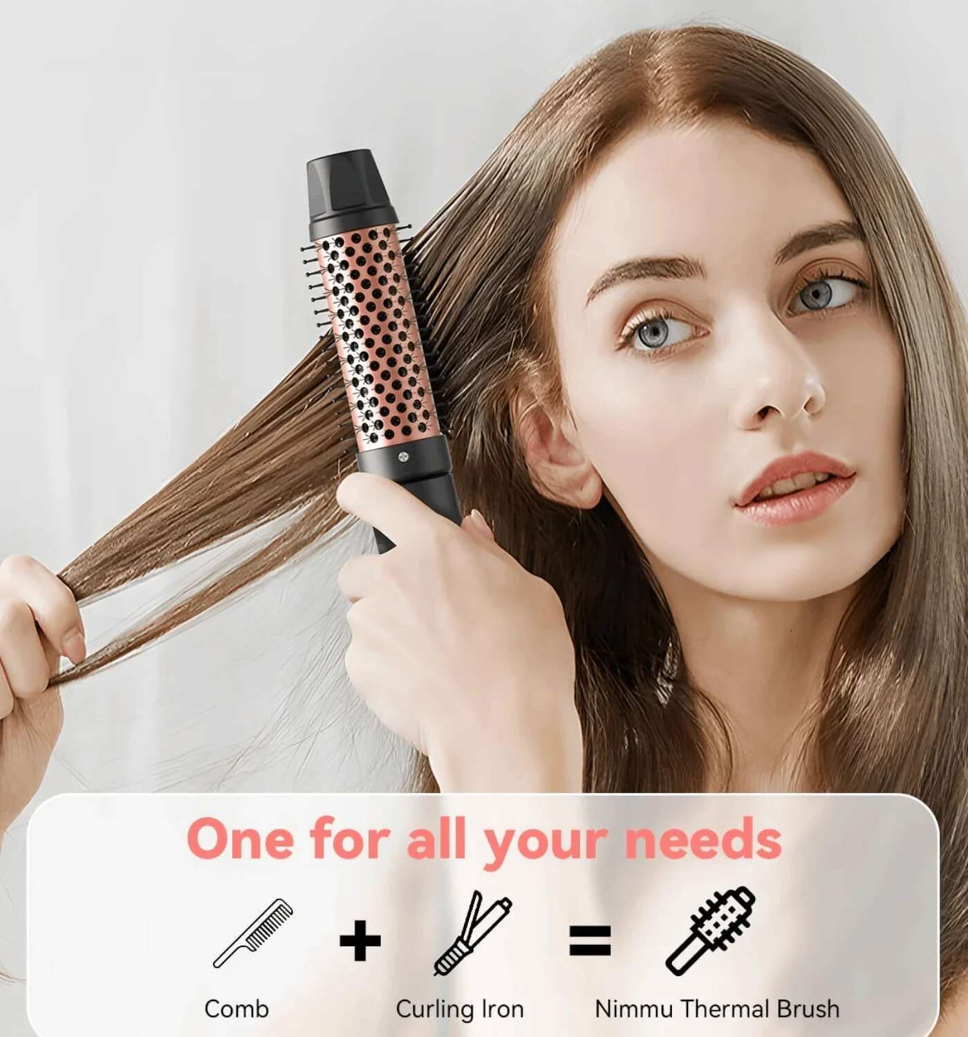 4 In 1 Curg Equipped With Electric Brushes Hot Air Comb Fast Heating Up Crimper Wand Curler Salon Curly Hair Iron