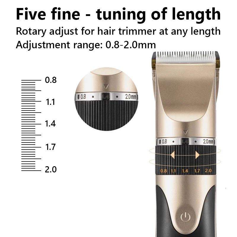 Professional barber mens barber beard trimmer rechargeable hair clipper ceramic blade low-noise adult barber 250407