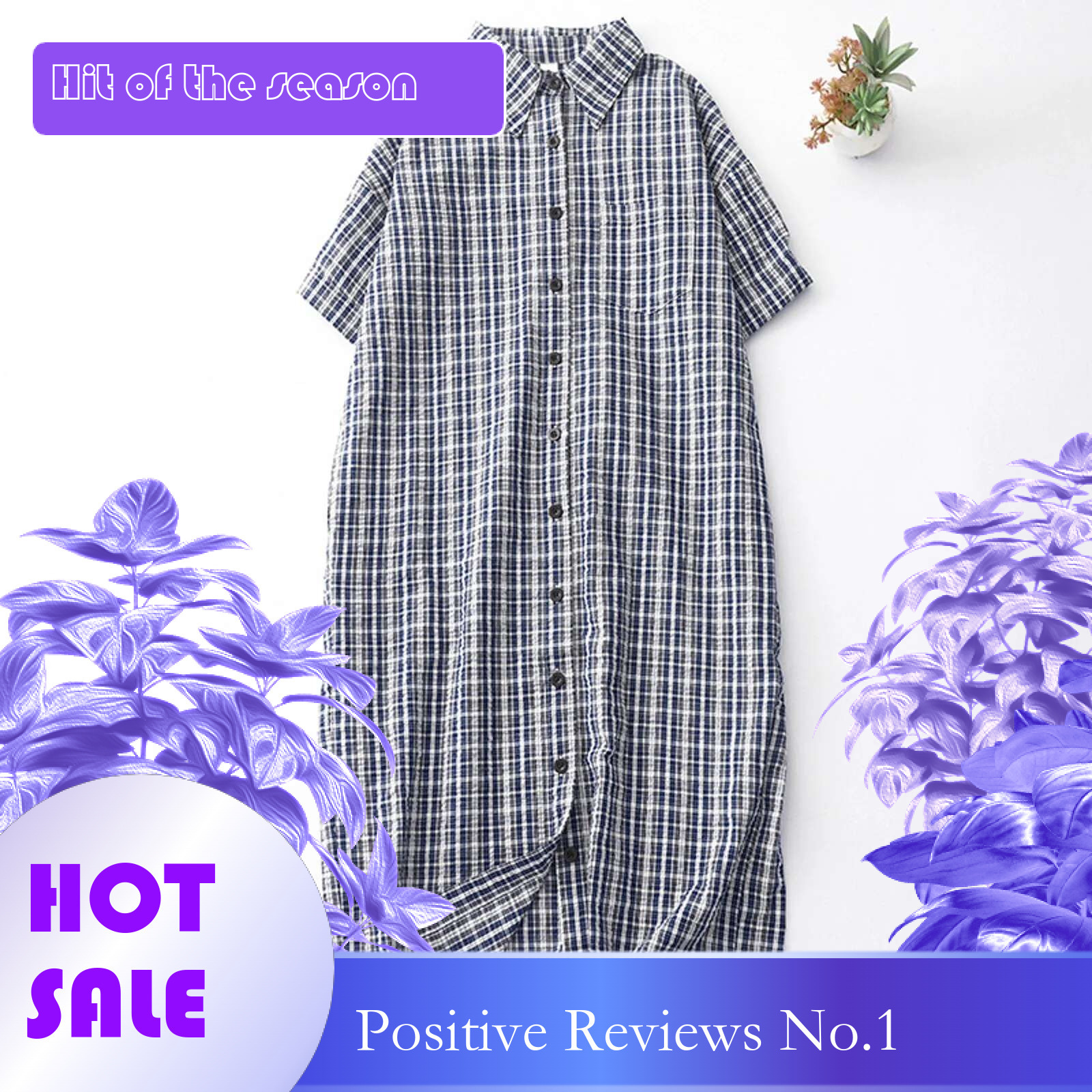 Dongdumaoyi Sweet Plaid Dress Ladies Casual Temperament Slim Shirt Long Skirt Elegant For Women Button Short Sleeve Dresses