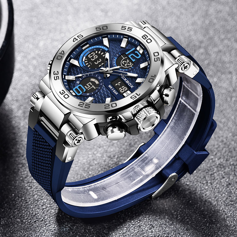 LIGE Luxury LED Display Men Wristwatches Luminous Sport Man Watch Waterproof Military Quartz Male Clock Relogio Masculino Quartz electronic dual watch