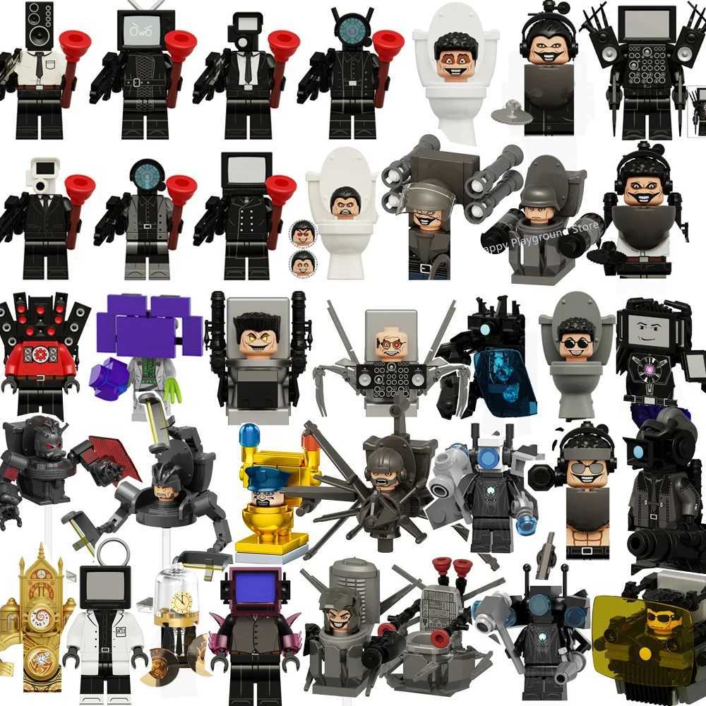 New Skibidi toilet animation cartoon building block doll camera speaker TV person astronaut mini action building block toy digital building block X250