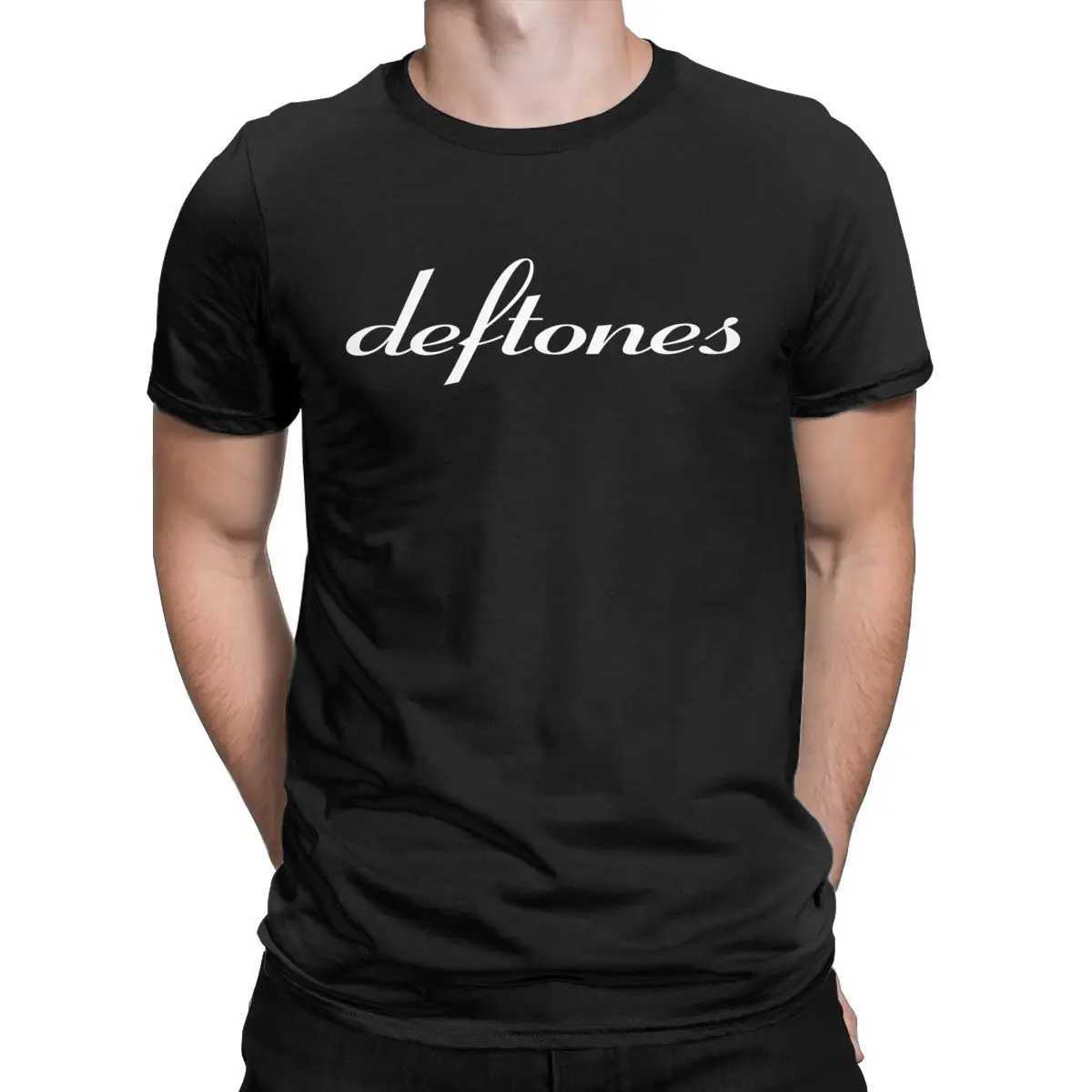 Deftones white mens T-shirt Harajuku Gothic Japanese retro cotton T-shirt round neck short sleeved T-shirt plus sizeXJ250409