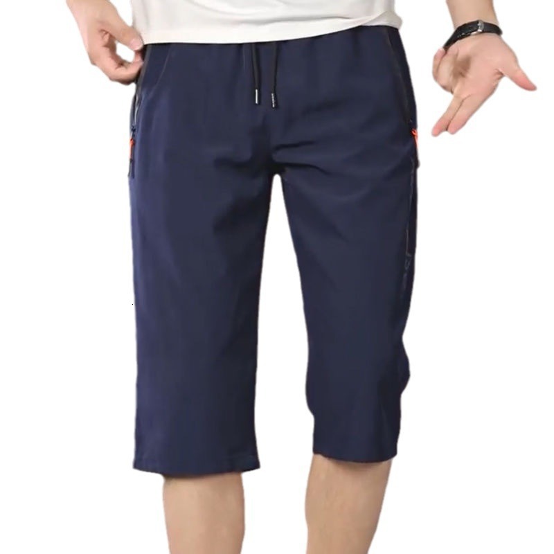 2025 New Designer Men Shorts K259 Summer Men Thin With Pockets, Zippers, Straight Tube Loose Ice Silk Sports Shorts Casual Cropped Pants