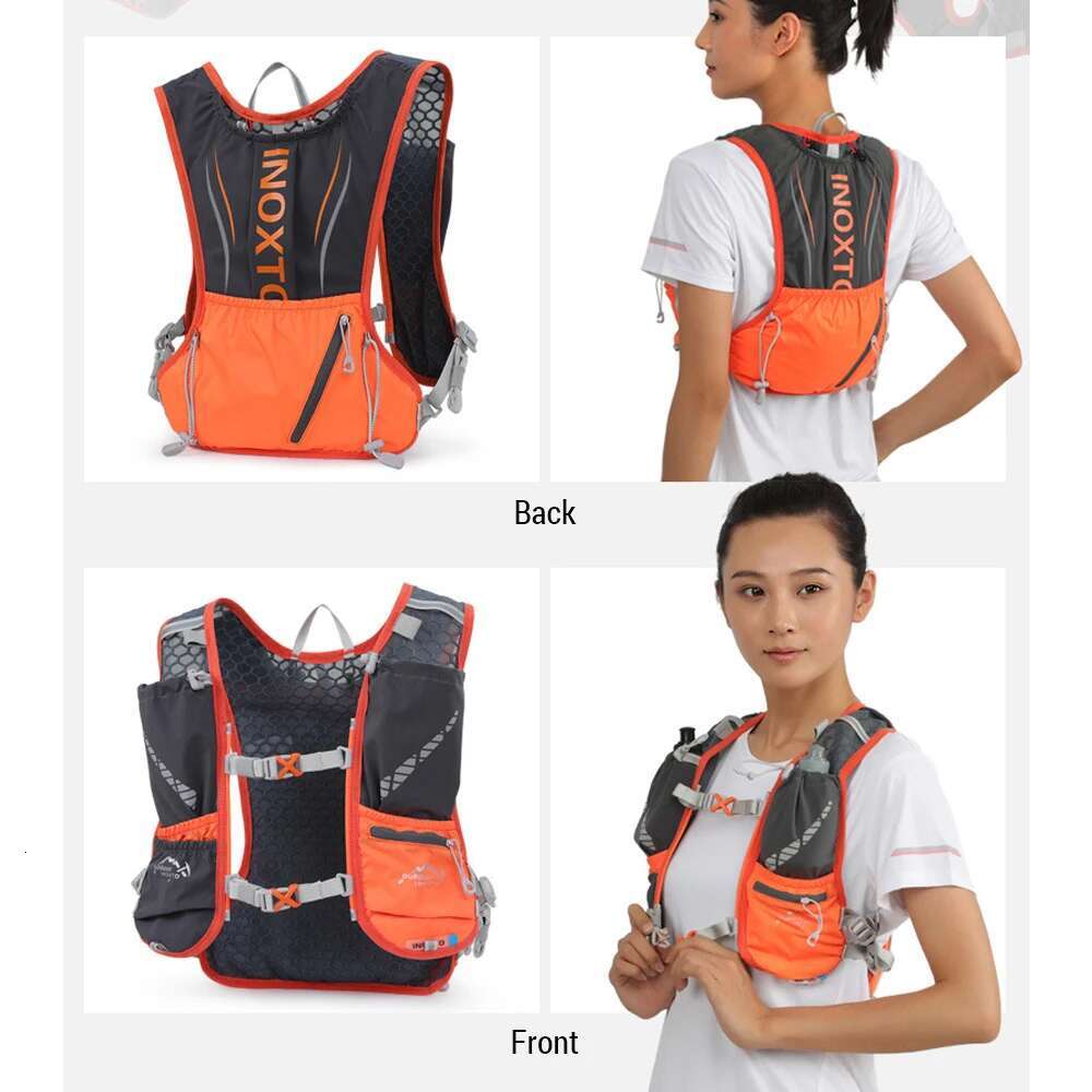 5L Backpack Running Vest Pack With 1Pc 1.5L Bladder And 2Pcs 450Ml Soft Water Bottles For Outdoor Bag