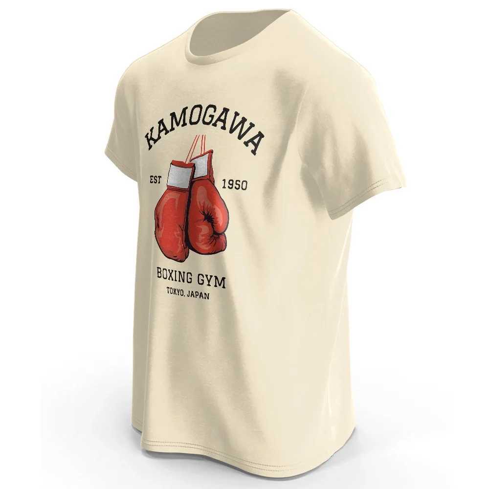 KBG Hajime No Ippo Printed Pure Cotton Retro Gym Mens and Womens TopXJ250409