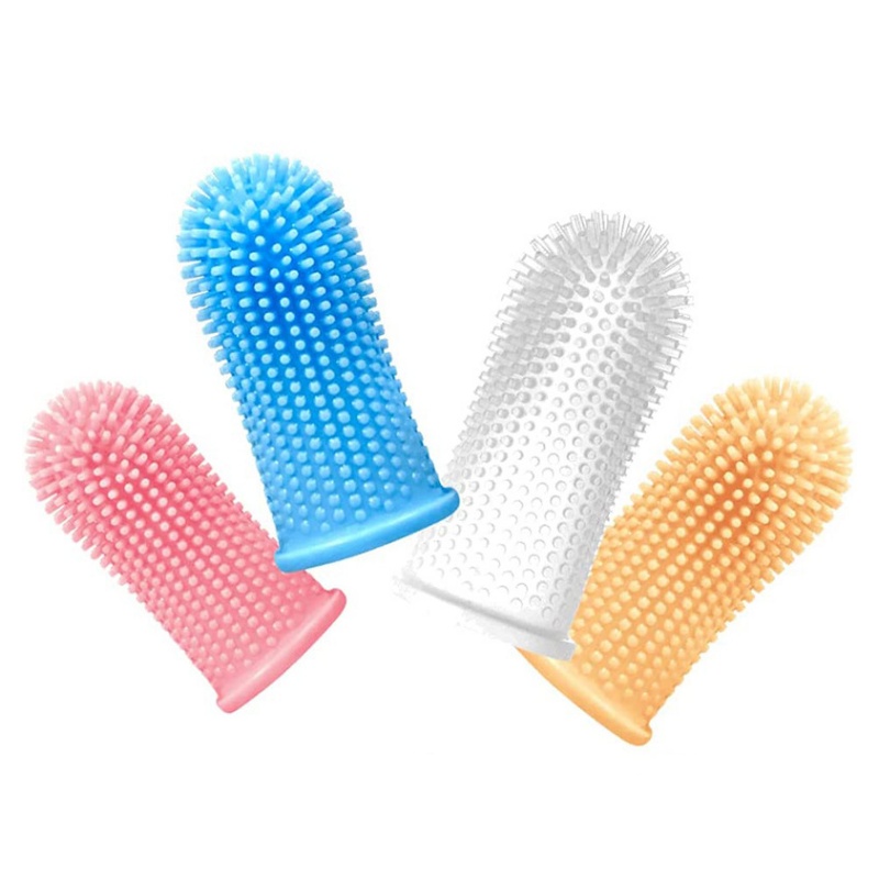 Silicone Pet Toothbrush Puppy Oral Cleaning tool Dog Finger Toothbrush Preventing Calculus Bad Breath Care Dog and Cat Finger Brush
