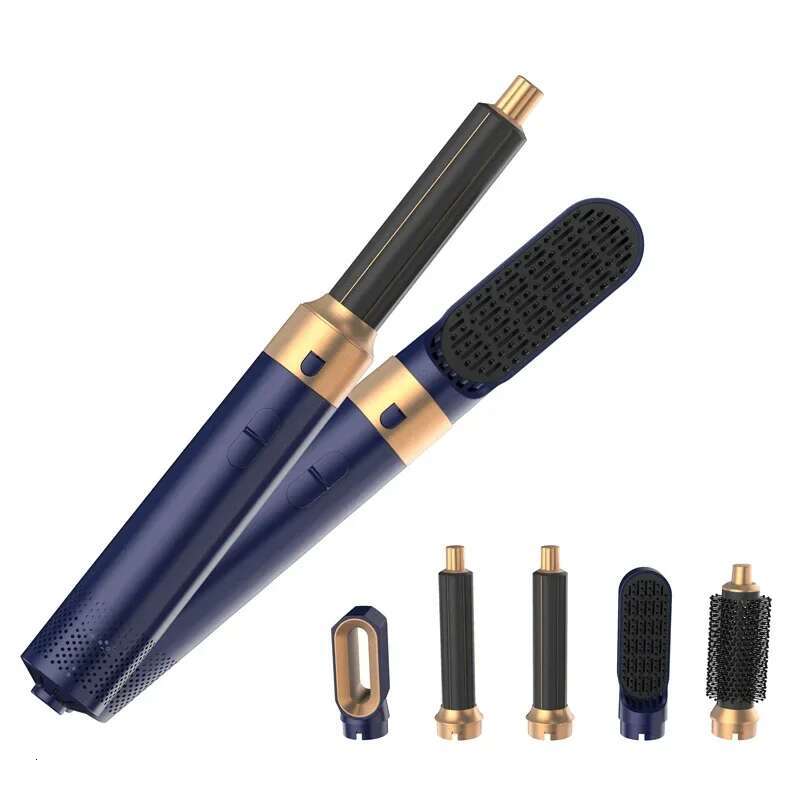 Professional Styler 5 In 1 Low Noise Curg Straightening Hair Drying 1000W Hot Air Brushes