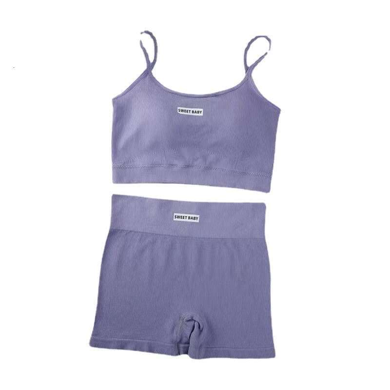 2Pcs Women's Sleeveless Top Sport High Waisted Shorts Korean Sexy Stretch Fabrics