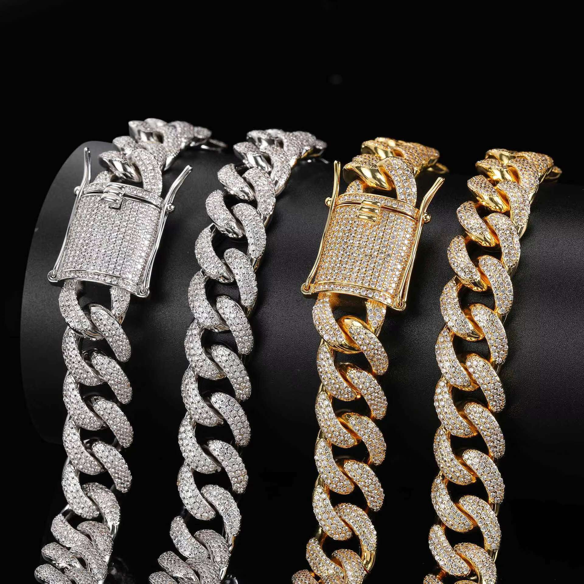 15mm Hip Hop Fashion Personalized Gold Plated Chain Necklace