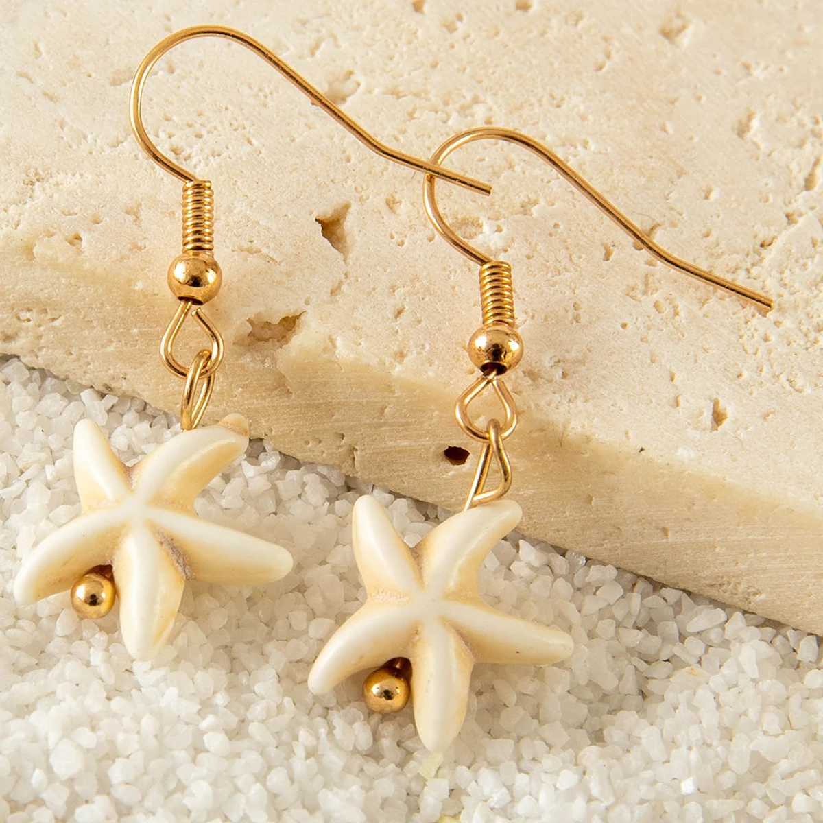 Tocona 5pair/sets Bohemian Conch Shell Earrings Set for Women Exuquisite Starfish Summer Jewelry Accessories 26904 Z250408