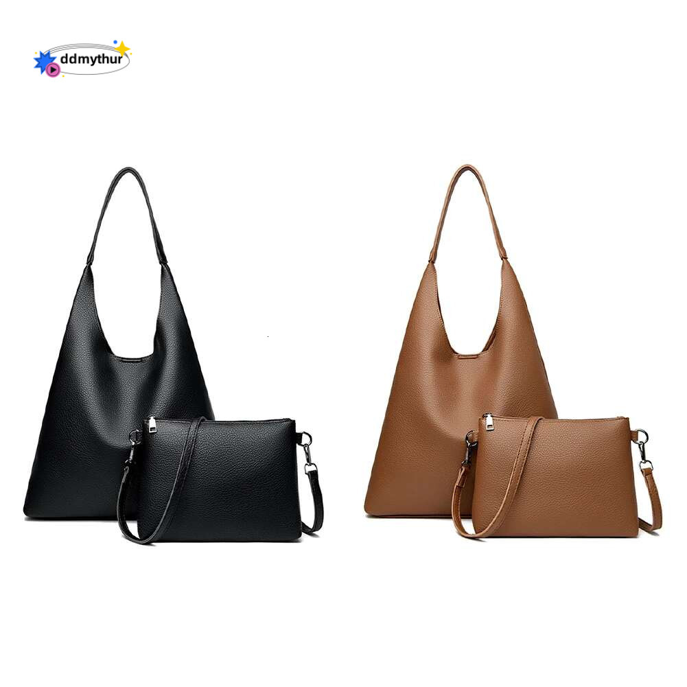 Shoulder Women PU Leather Adjustable Strap Crossbody Solid Underarm Bag Slouchy for Travel Commuting ddmythur