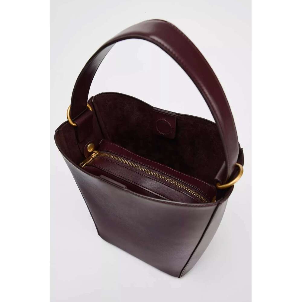 Fashion Retro Bucket High Quality PU Leather Tote Women Handbag Casual Shoulder Bag Shopping Crossbody Female Purse