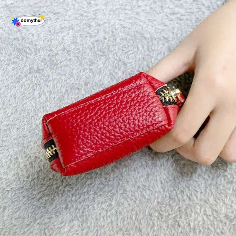 Fashion Style Shell Change Genuine Leather Key Coin Storage Bag Women Zipper Small Wallet Mini Purse ddmythur