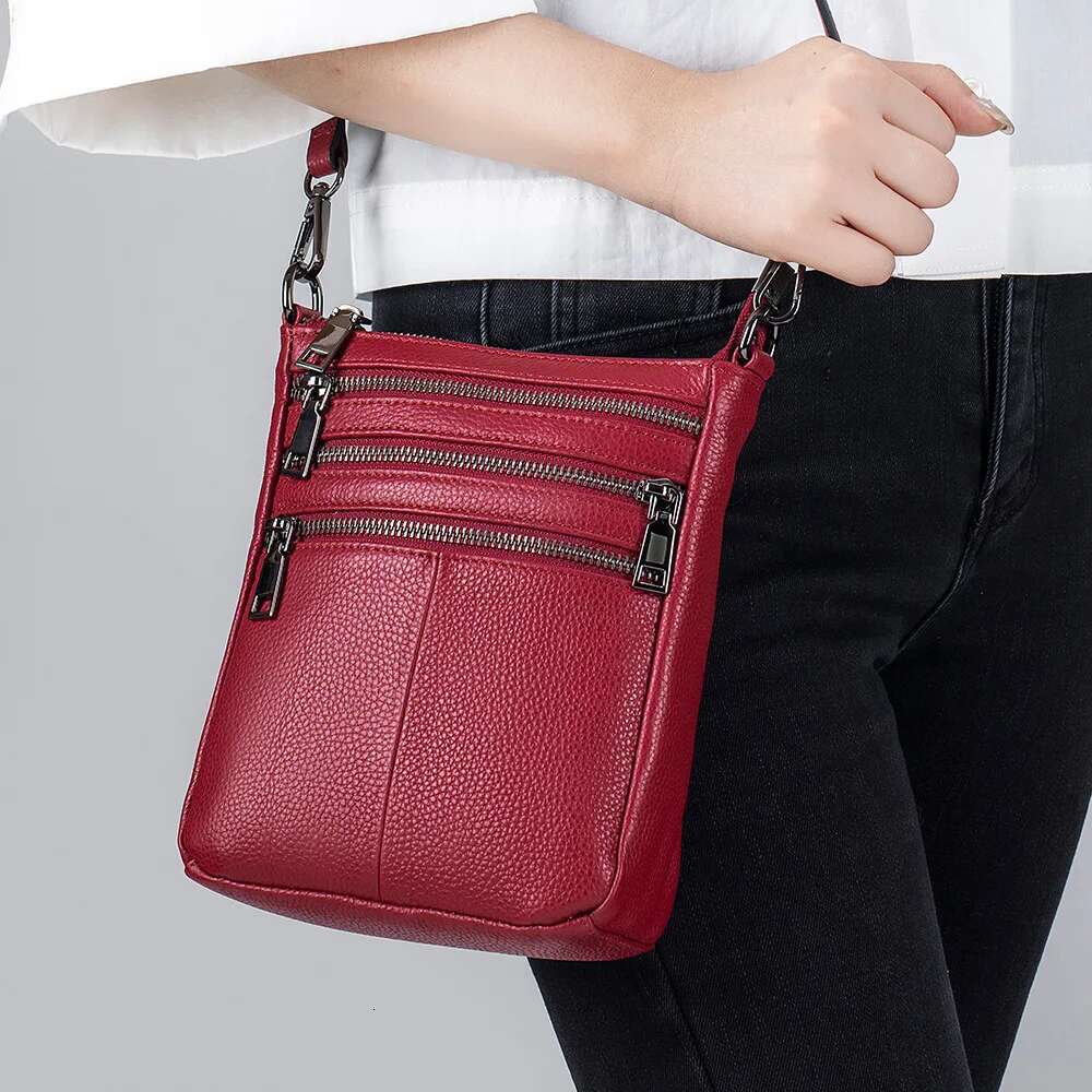 Women Fashion Underarm Pouch Soft Genuine Leather Shoulder Retro Crossbody Bag Casual Portable Bucketbags