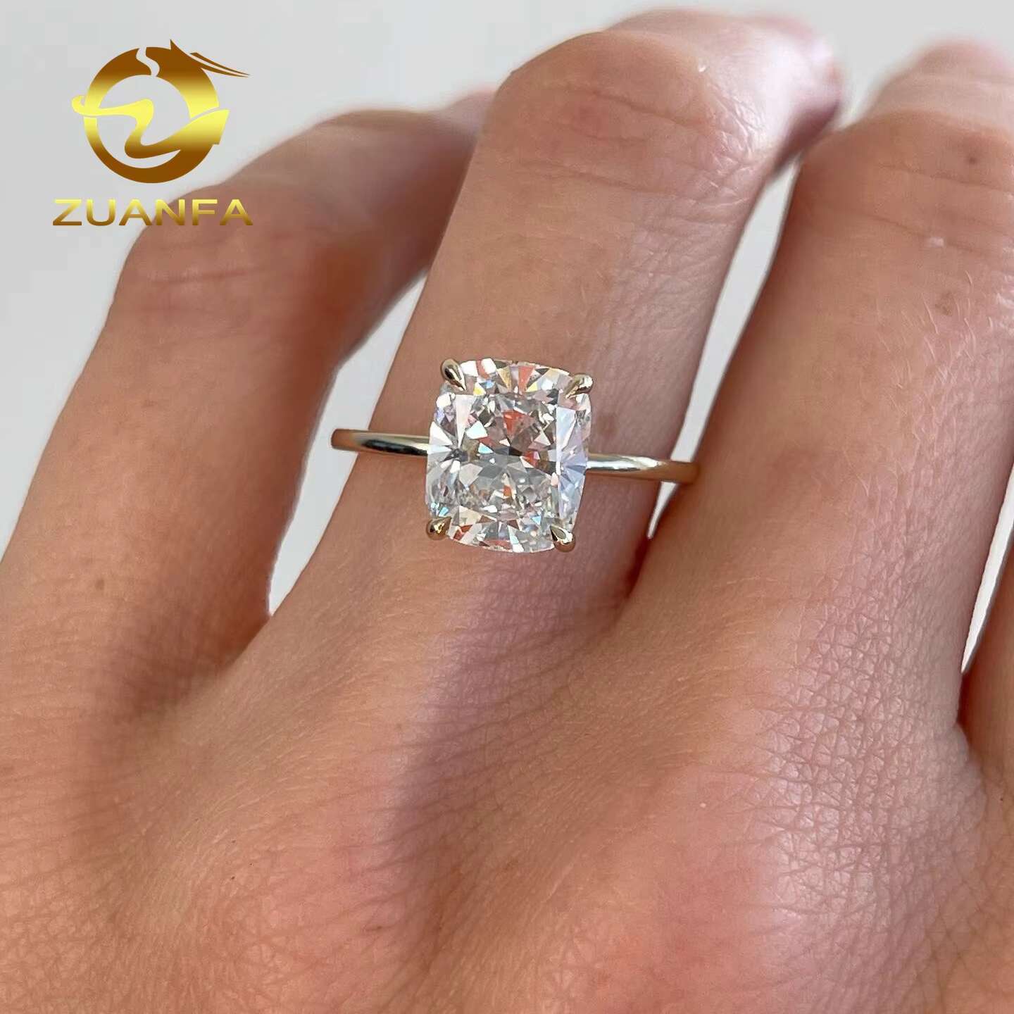 Pass Diamond Tester Vintage 925 Sterling Silver Wedding Engagement Women Flawless Moissanite Engagement Moissanite Diamond Ring