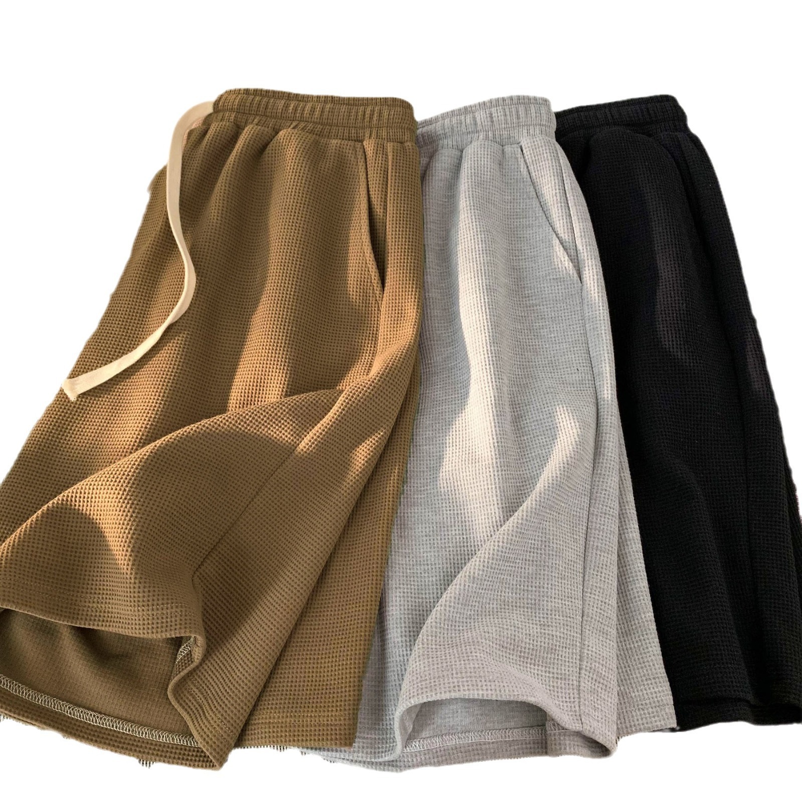 2025 New Designer Men Shorts Waffle For Men Summer Thin Style New Loose Casual Sports Trend Brand Beach American Five Part Shorts