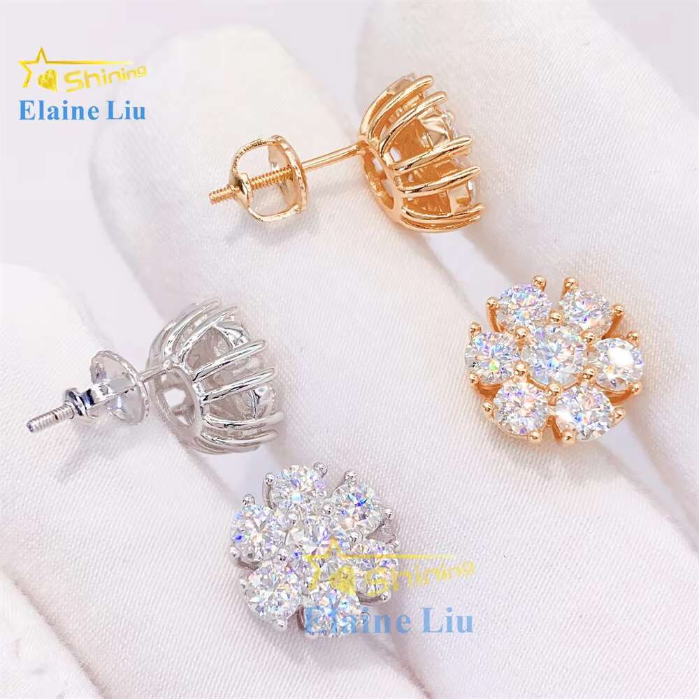Pass Diamond Tester High Quality 925 Sterling Silver Women Hot Selling Fashion Jewelry Vvs Moissanite Stud Earrings