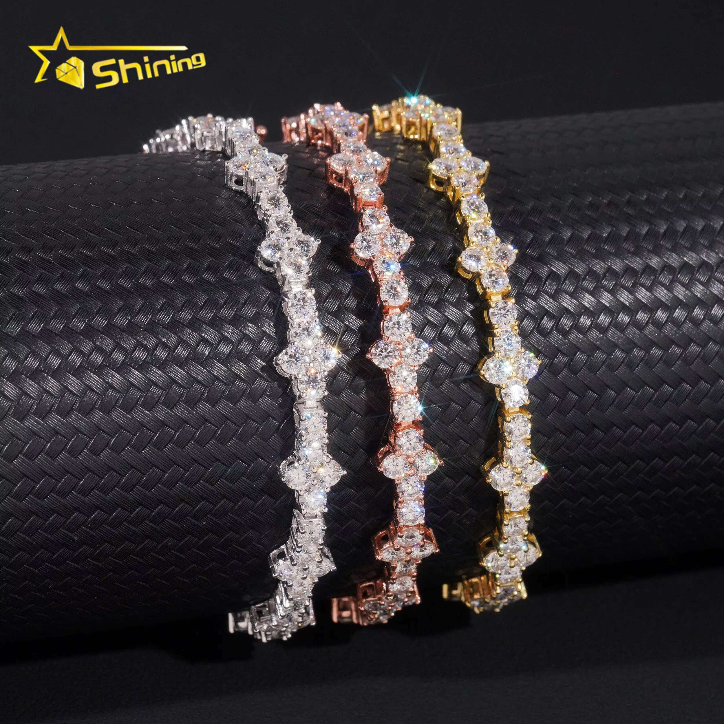 925 Sterling Silver Fast Delivery Cross Tennis Necklace Bracelet Pass Diamond Tester GRA Certified VVS Moissanite Tennis Chain