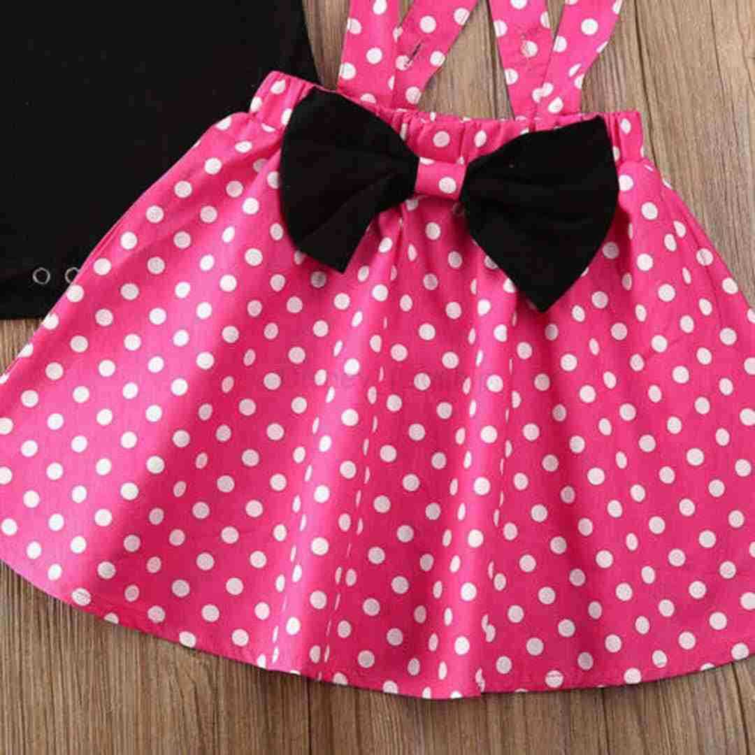 Disney Summer girls dress Minnie princess dress suspender dress baby dress polka dot western-style setXJ250409
