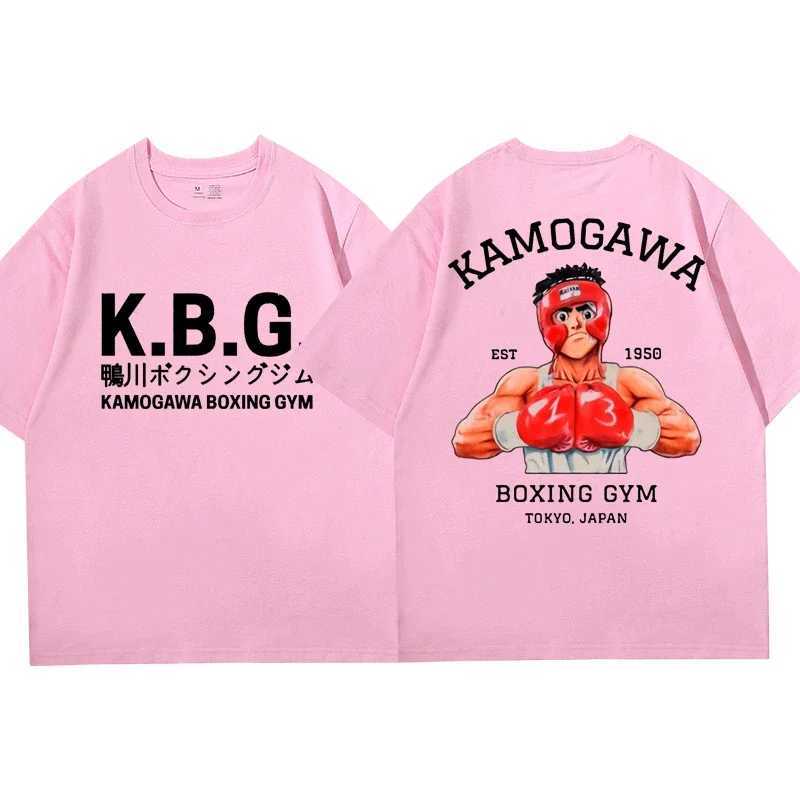 Hajime No Ippo Kamogawa Boxing Gym T-shirt Mens Makunouchi Takamura KGB Graphic T-shirt Clothing Harajuku Street ClothingXJ250409