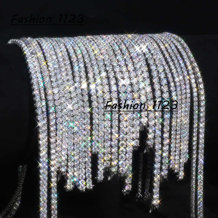 Rinntin MON01 Wholesale Diamond Tennis Chain Necklace 3mm 4mm 5mm VVS Iced Out 925 Silver Fine Jewelry Moissanite Tennis Chain