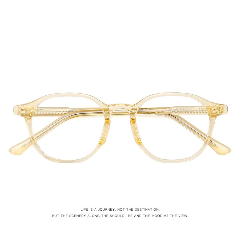 Retro Round Eyewear Man Acetate Ultra Light Fashion Transparent Eyeglasses Optical Prescription Glasses Frame Woman 1952 250407
