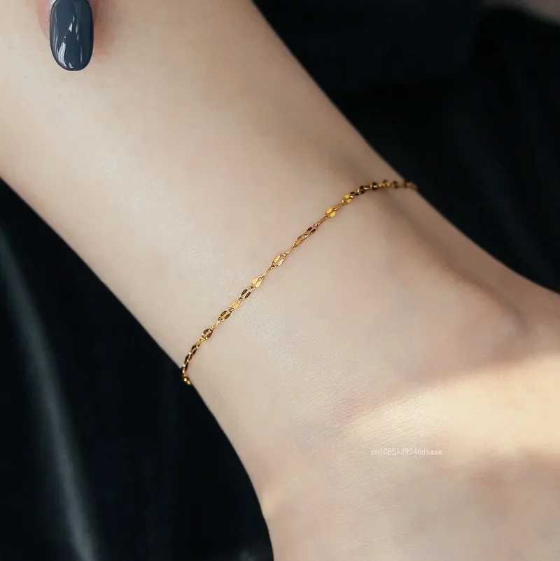 Stainless Steel Anklets Women Metal Gold Color Charm Anklets Beach Barefoot Sandal Foot Jewelry Waterproof Accessories Femme Z250408
