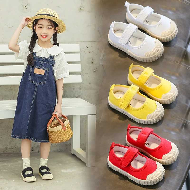 Childrens canvas shoes colorful boys and girls baby shoes spring new students Korean casual shoes girls sports shoes X250409