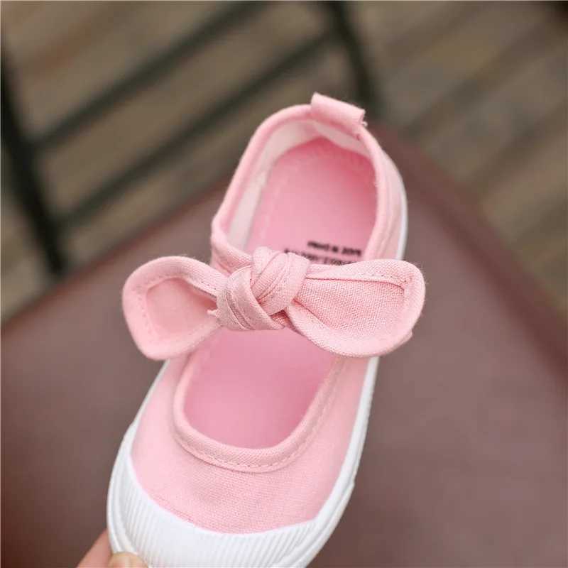 New childrens shoes girls canvas shoes fashionable bow comfortable childrens casual shoes sports shoes childrens princess shoes 21-35 X250409