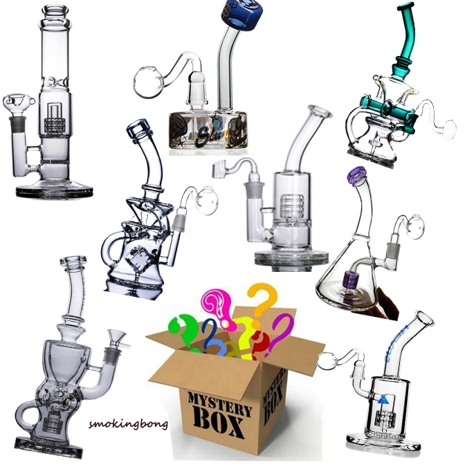 Mystery Box Glass Bong For Smoking Multi Styles Hookahs Glass Water Pipes Heady Dab Rigs Chicha Hookahs
