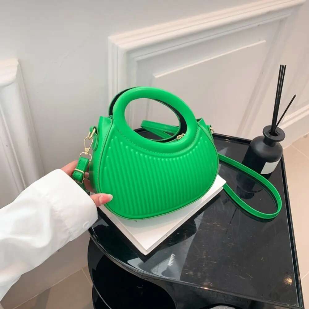 Fashion Women Shoulder Armpit Design Underarm Pleated Saddle Solid Color Messenger Bag Purse Handbags