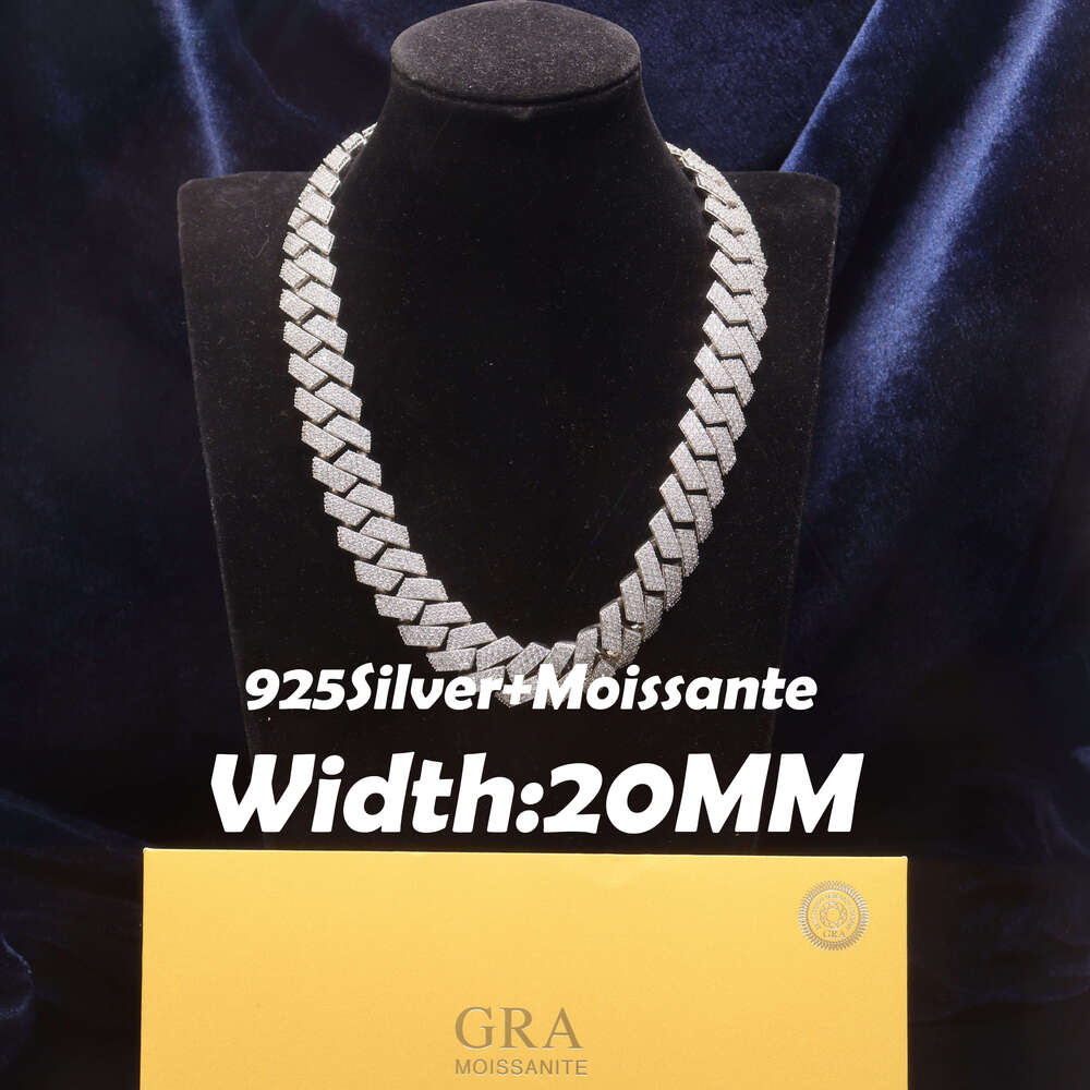 Moissanite Sterg Sier Iced Out Pass Dia Tester Cuban k Chain