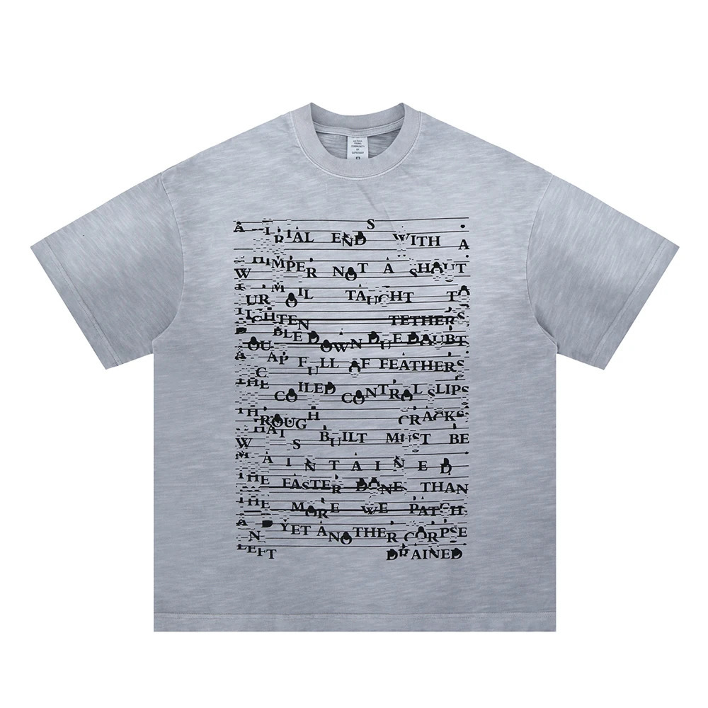 Superway original gradient wash T-shirt mens letter printing oversized hip-hop cotton T-shirt retro Y2K street top 250408