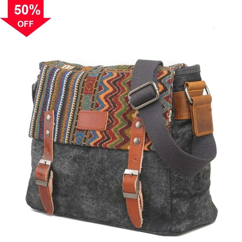 M181 Women Shoulder Vintage National Style Messenger Bag Travel Crossbody School Satchel Original Canvas Leisure Bags