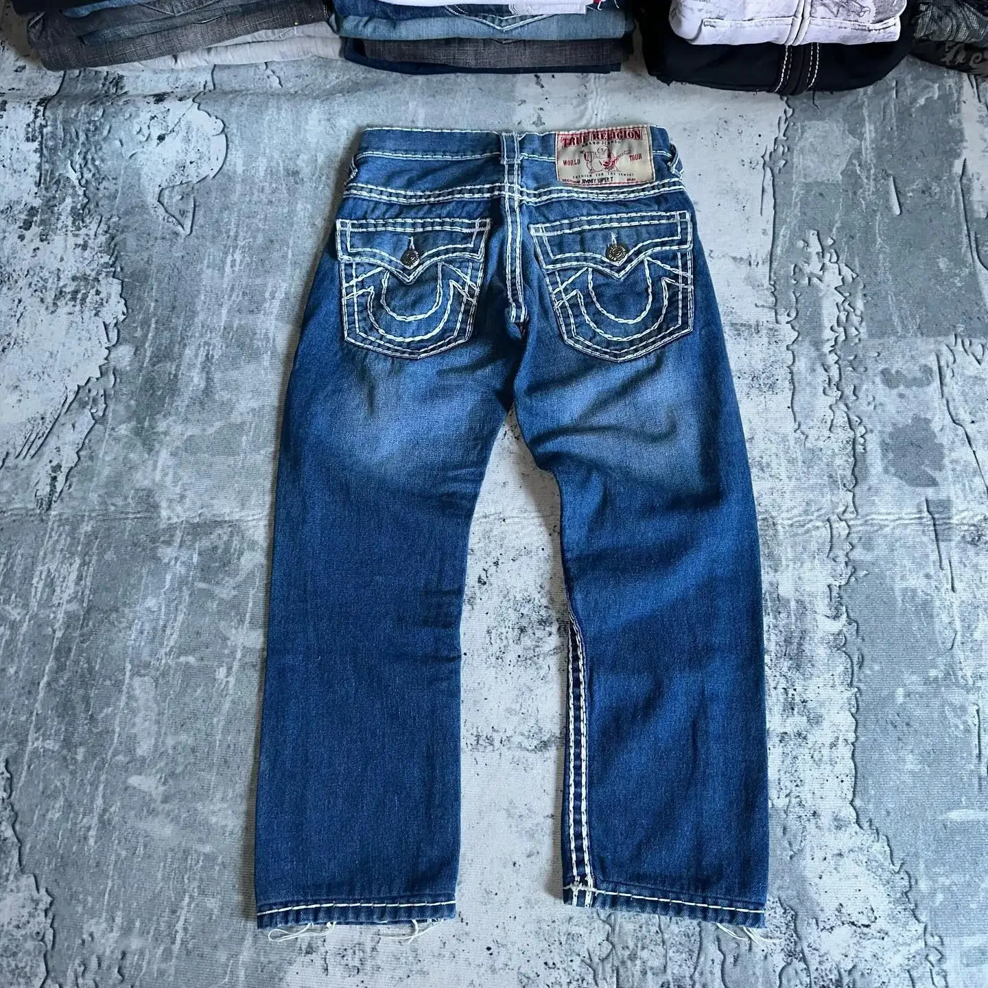 Men Fashion Jeans Work Pants High Street Vintage Hip Hop Embroidered Jeans Baggy Casual Straight Versatile Denim Trousers S-XXL 250408