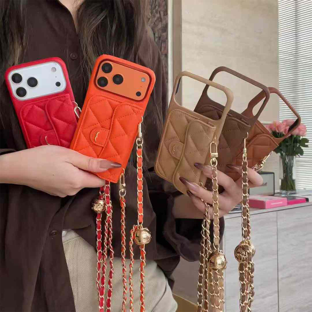 Designer Phone Case leather Cross Body Phones Cases for IPhone 12 13 14 15 16 ProMax Leather Cases Luxury Chain Phones Cover Card Holder Coin Wallet dhgate
