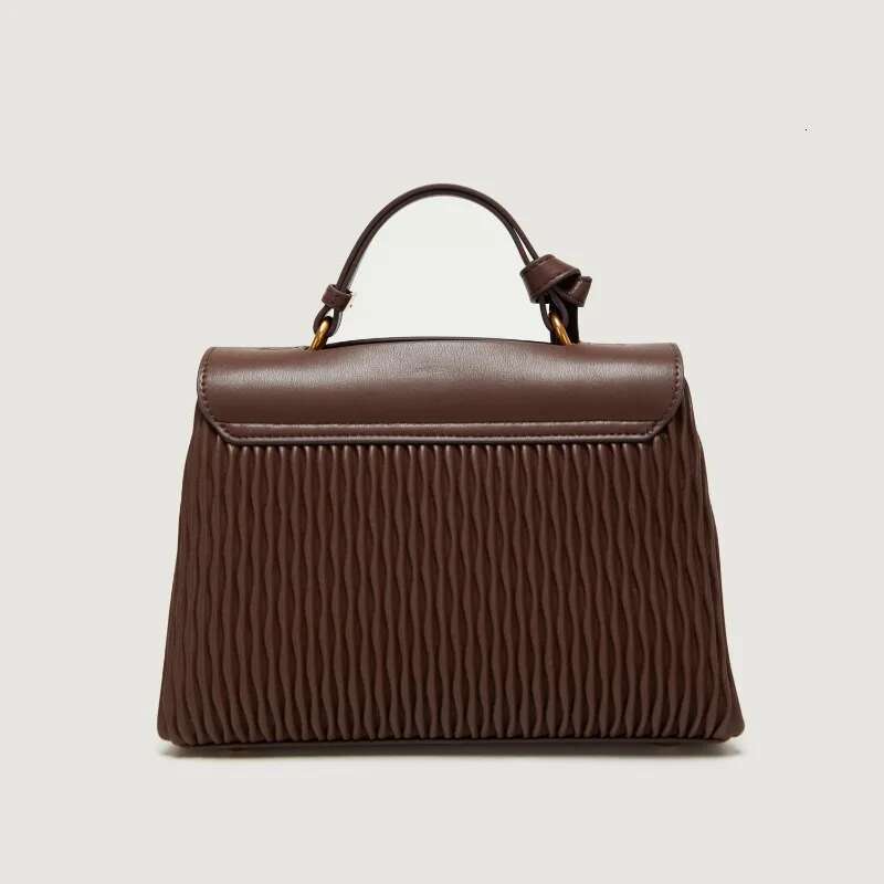 High-Quality Pu Leather Handbag Pleated Stripe Design Women's Single Shoulder Commuter Tote Bag Sac A Main Femme