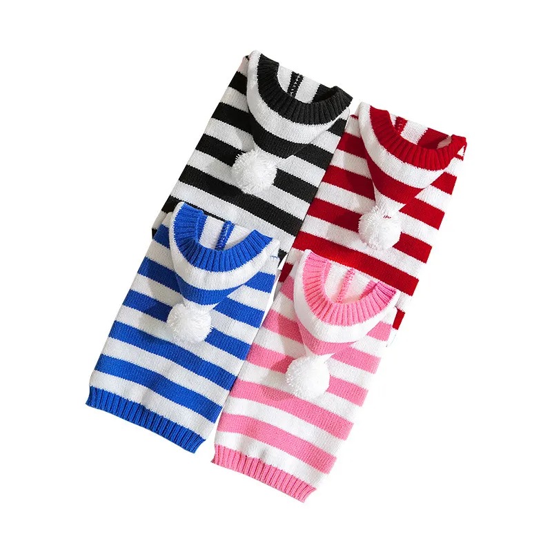 Cross border Pet clothing New Fall/winter hooded two-legged striped knit Christmas sweater Dog supplies