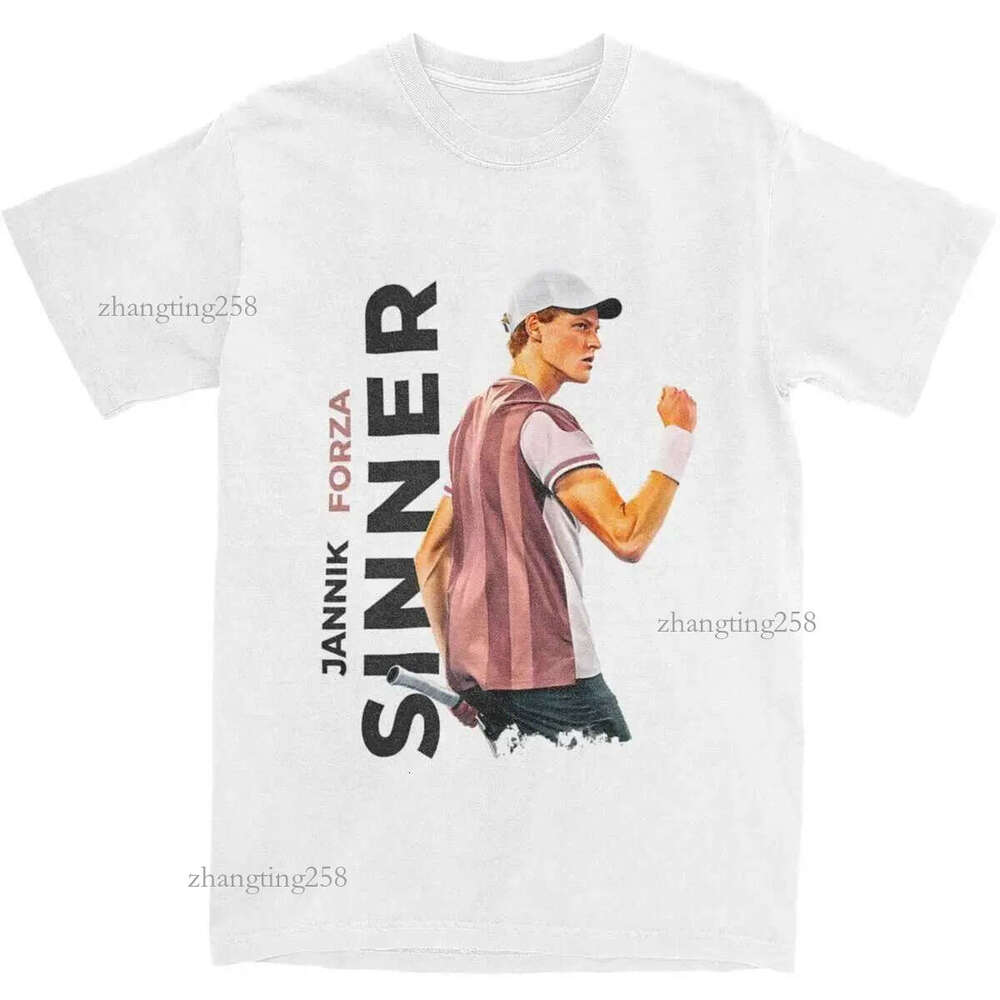 Jannik Sinner T Shirt Summer Digital artwork print Aesthetic T Shirts Cotton Leisure T Shirt For Male Short-Slved Top Ts X250227