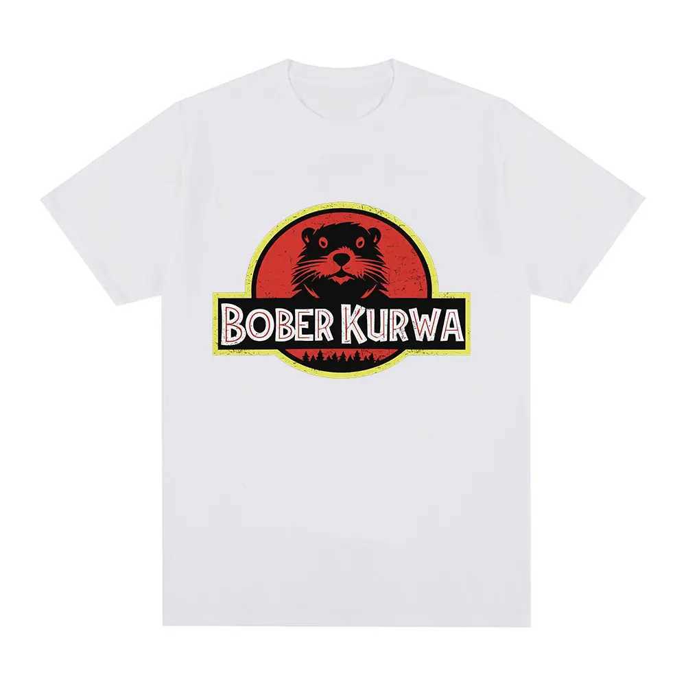 Bober Kurwa Bobr Funny Meme Graphic T-shirt Mens Fashion Hip Hop Short Sleeve Loose T-shirt 100% Cotton Comfortable T-shirtXJ250409