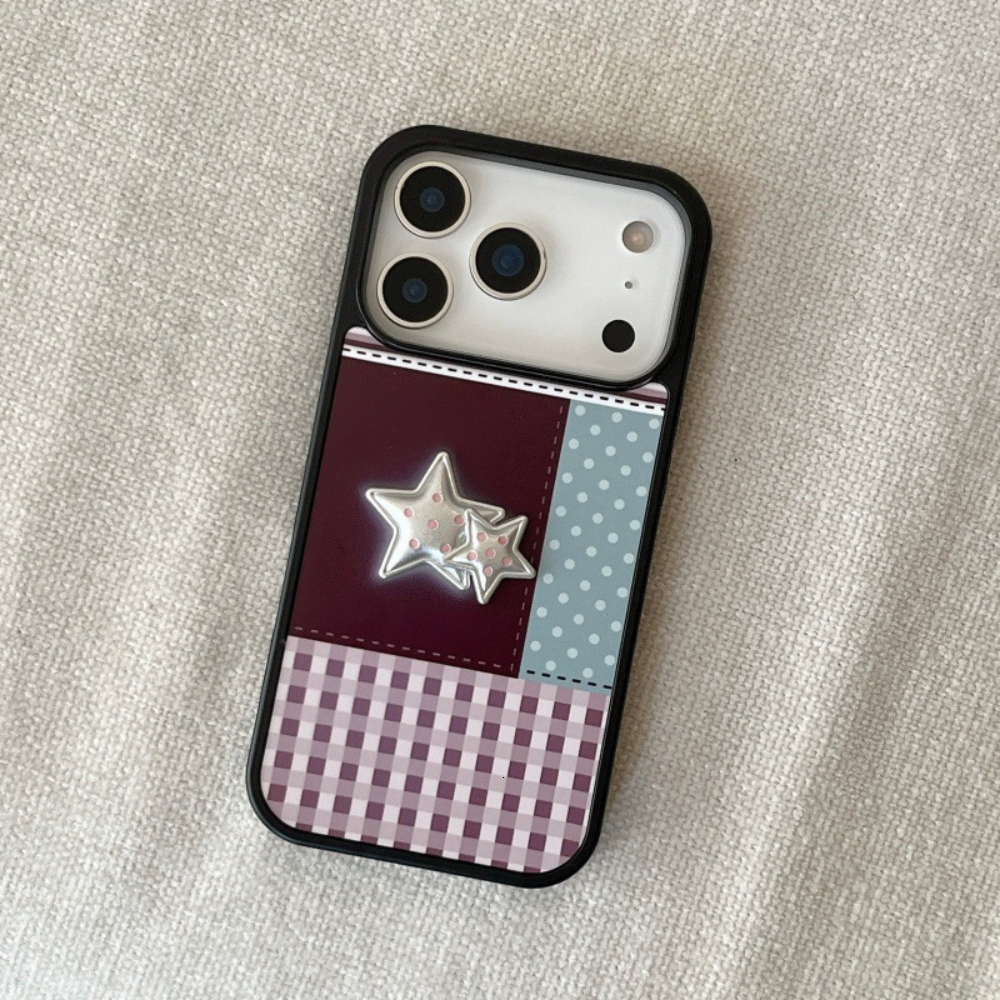 Spliced 3D Star Phone Case Compatible with iPhone 17/16 Pro Max Shockproof Case 15/14 Pro Protective Cover