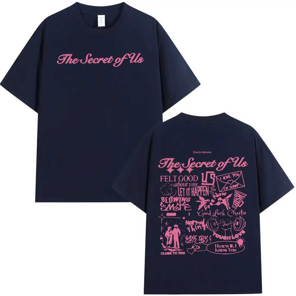 Grace Abrams Our secret T-shirt mens cotton casual short sleeved T-shirt fashionable hip-hop Harajuku oversized T-shirtXJ250409