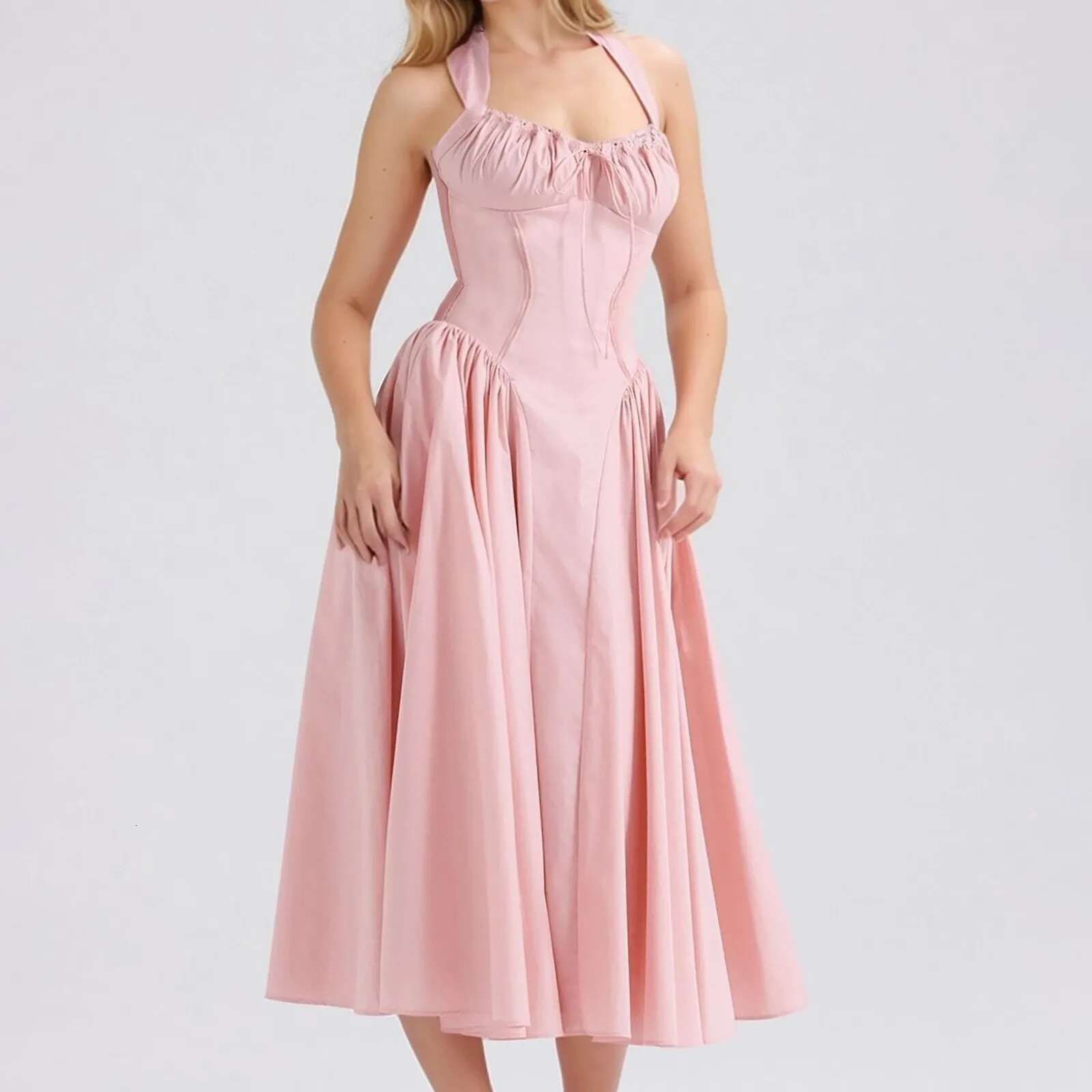 Dongdumaoyi Summer Sundress Lace Up Long Dress Women Streetwear Chic Solid Sleeveless Slip Club Party Vestidos New In Dresses