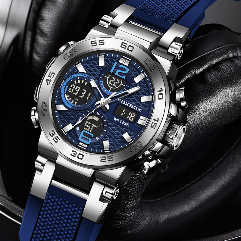 LIGE Luxury LED Display Men Wristwatches Luminous Sport Man Watch Waterproof Military Quartz Male Clock Relogio Masculino Quartz electronic dual watch