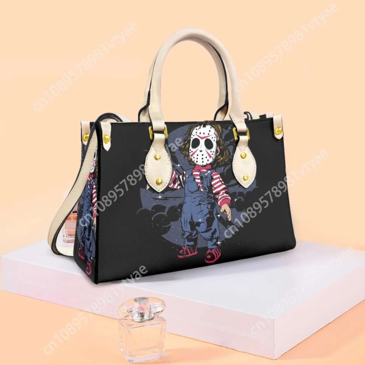 Horror Friends Vintage PU Leather Long Shoulder Strap Messenger Bag High Quality Top Handle Commuter Tote Girls Travel Clutch