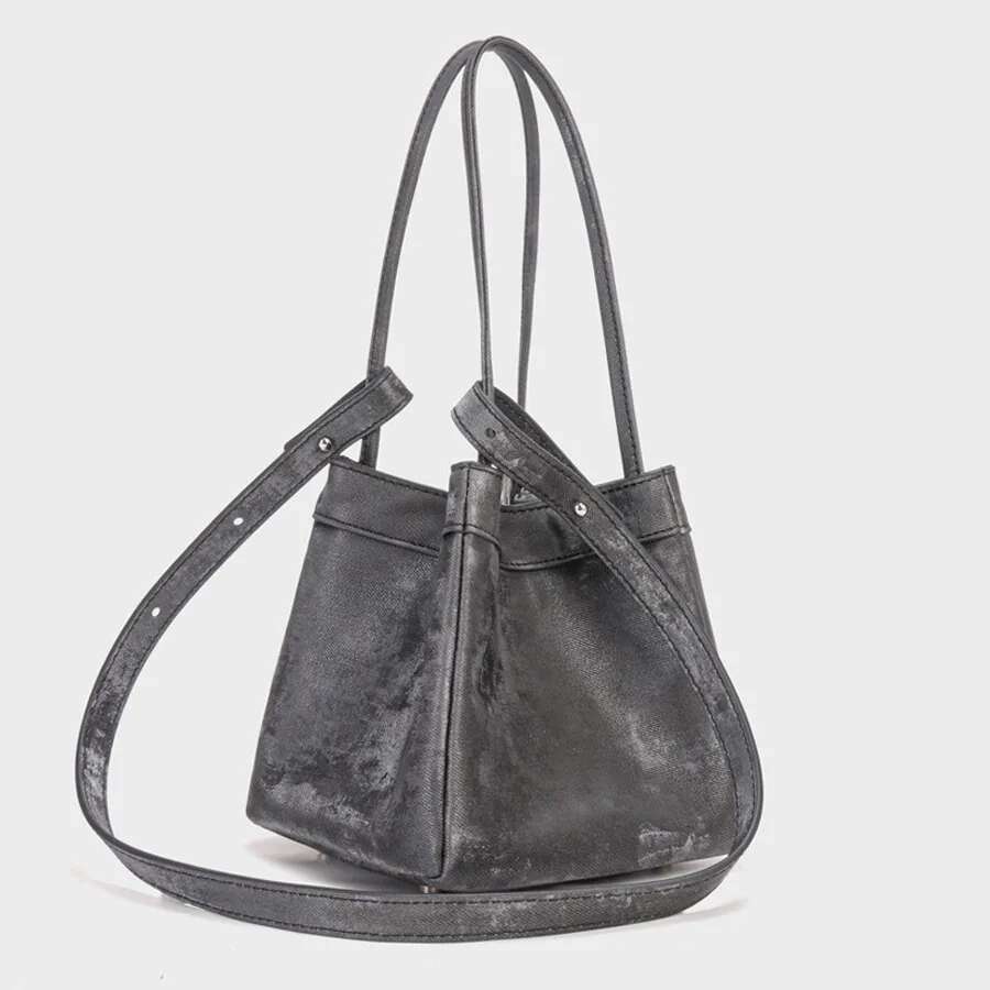 Custom Letter Suede Leather Women Bucket Bag Female Party Handbag 2024 New Fashion Chinese Style Brand Tote Bags